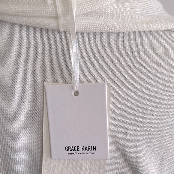 🤍GRACE KARIN🤍Cream long cardigan with pockets! Brand new with tags . Small. - Picture 7 of 13